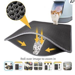 LeToo Cat Litter Mat Grey Trapping for Litter Box